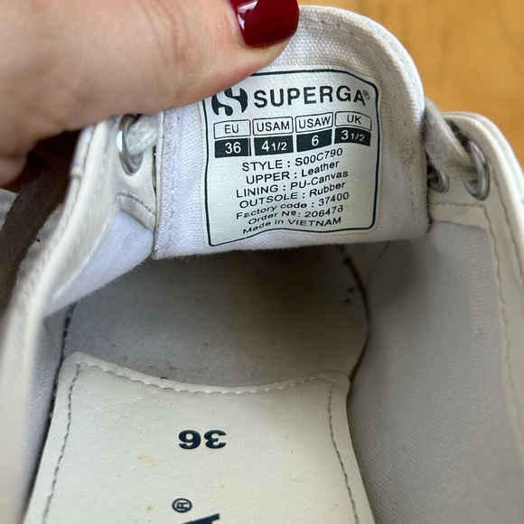 White Leather Superga Platform Sneakers - Picture 7 of 7